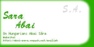 sara abai business card